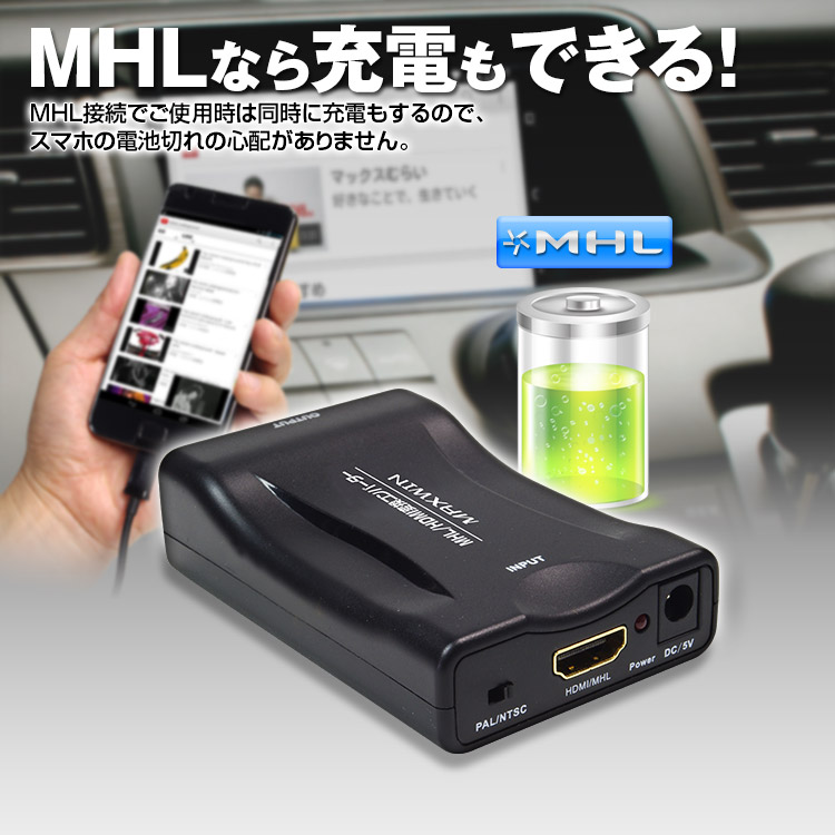 Hdmi Mhl 変換 コンバーター インターナビ Honda 純正ナビ スマートフォン Iphone Android Xperia Galaxy Car快適空間 車用品専門のネットショップ